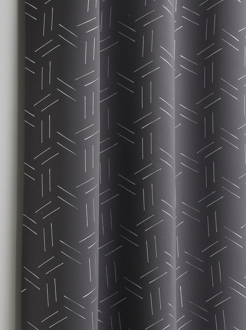 Rideau obscurcissant à motifs argentés Gris clair - Kiabi