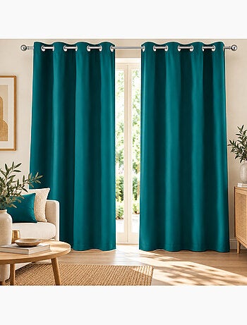 Rideau obscurcissant à œillets – lot de 2 – uni