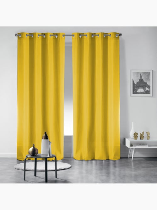 Rideau obscurcissant à œillets – Lot de 2 – Uni - Kiabi