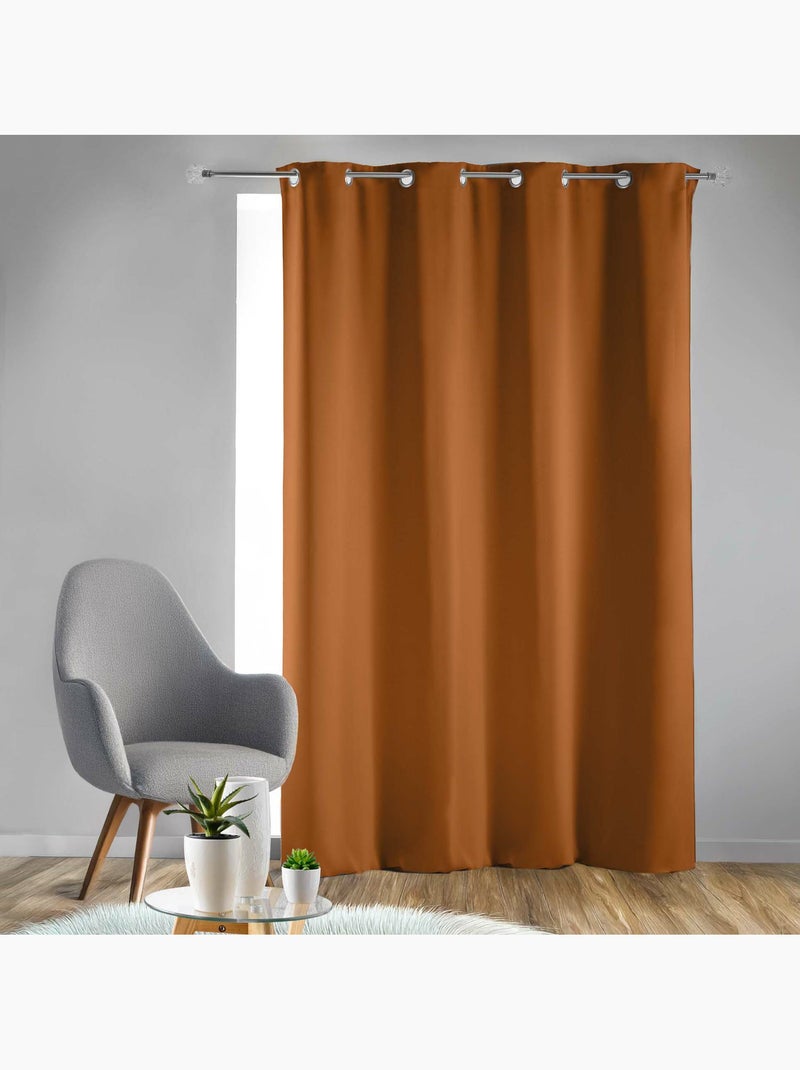Rideau obscurcissant à œillets – Lot de 2 – Uni Camel - Kiabi