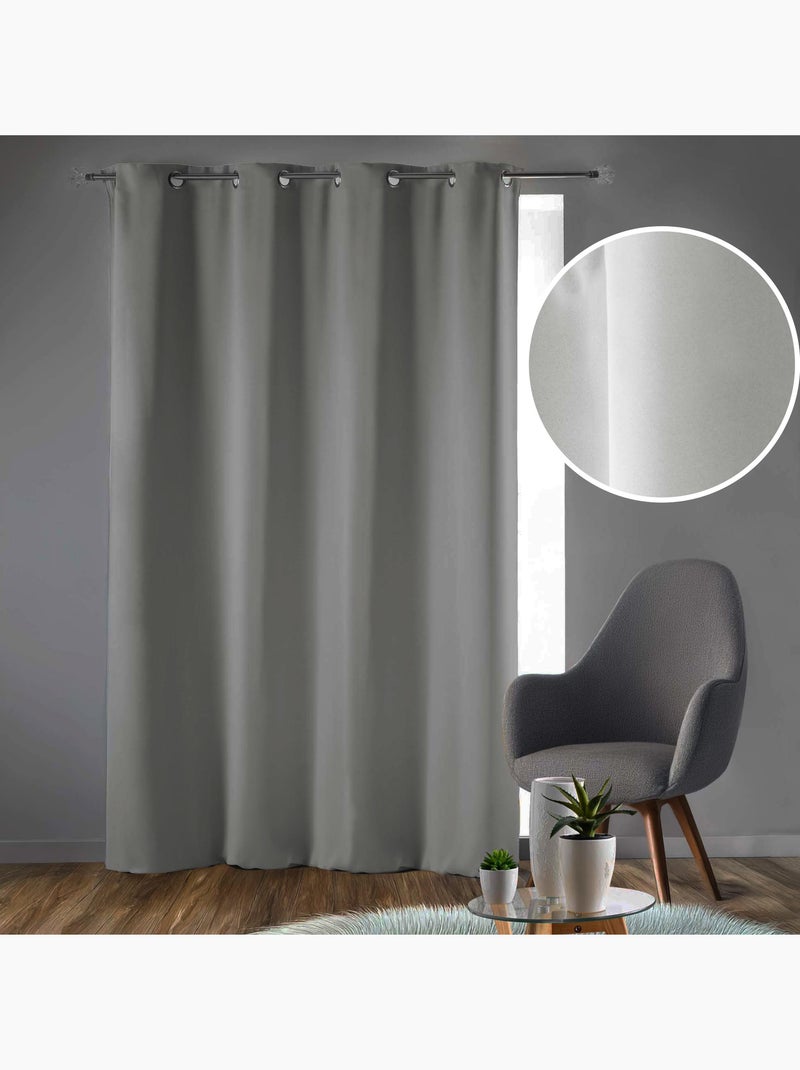 Rideau obscurcissant à œillets – Lot de 2 – Uni Gris perle - Kiabi