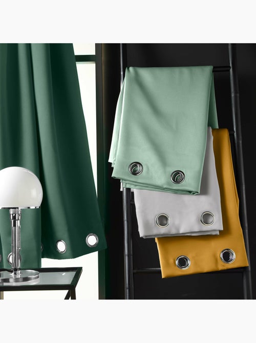 Rideau obscurcissant à œillets – Lot de 2 – Uni - Kiabi