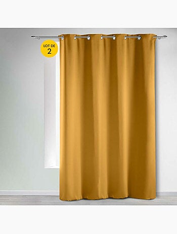 Rideau obscurcissant à œillets – Lot de 2 – Uni