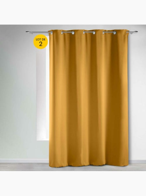Rideau obscurcissant à œillets – Lot de 2 – Uni - Kiabi