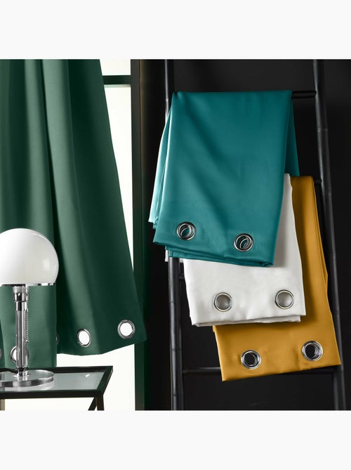 Rideau obscurcissant à œillets – Lot de 2 – Uni - Kiabi