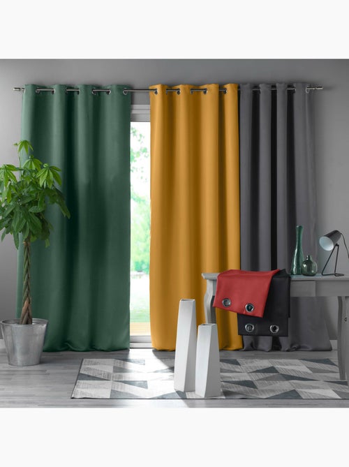 Rideau obscurcissant à œillets – Lot de 2 – Uni - Kiabi