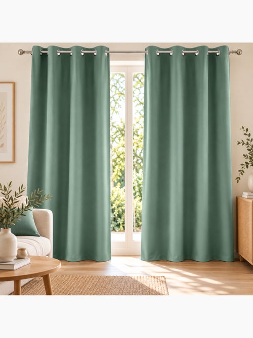 Rideau obscurcissant à œillets – lot de 2 – uni - Kiabi Rideau obscurcissant à œillets – lot de 2 – uni - Kiabi