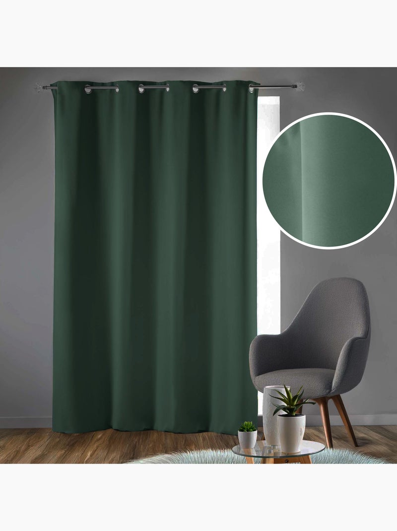 Rideau obscurcissant à œillets – lot de 2 – uni Vert cèdre - Kiabi