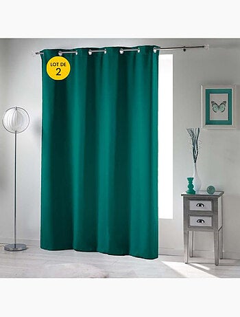 Rideau obscurcissant à œillets – Lot de 2 – Uni