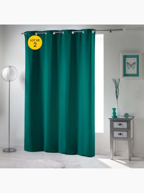 Rideau obscurcissant à œillets – Lot de 2 – Uni - Kiabi