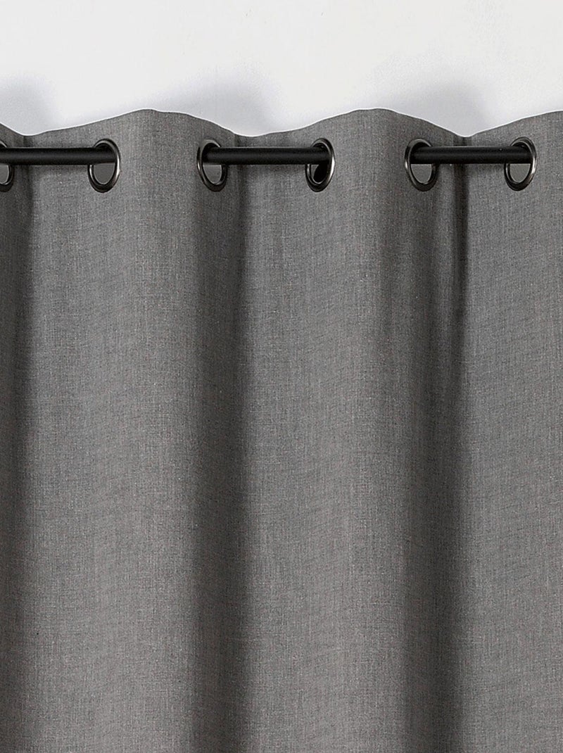 Rideau obscurcissant et isolant  -  - Effet tissé gris anthracite - Kiabi