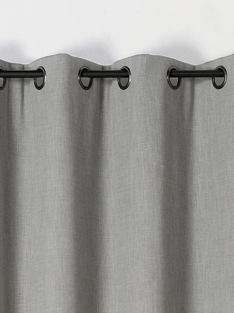 Rideau obscurcissant et isolant  -  - Effet tissé Gris clair - Kiabi