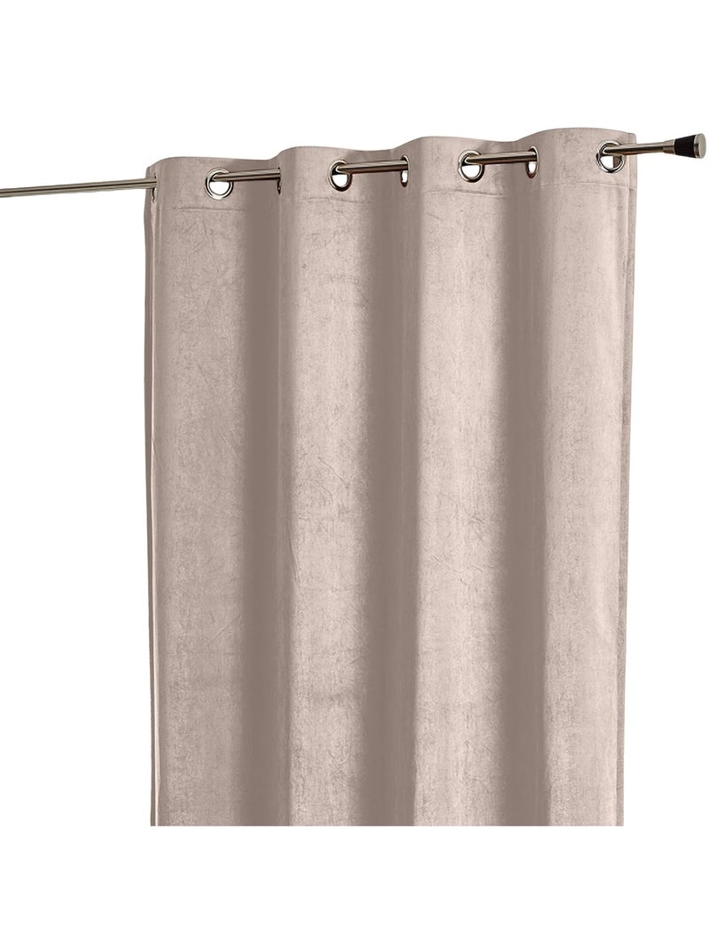 Rideau obscurcissant et isolant aspect Velours Beige - Kiabi
