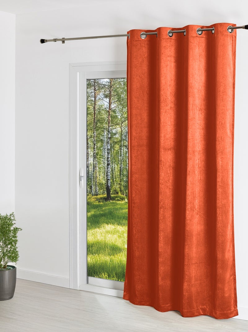 Rideau obscurcissant et isolant aspect Velours Terracotta - Kiabi