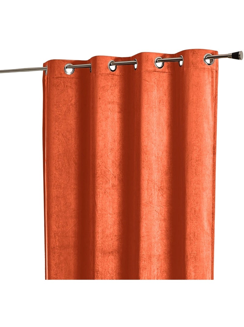 Rideau obscurcissant et isolant aspect Velours Terracotta - Kiabi