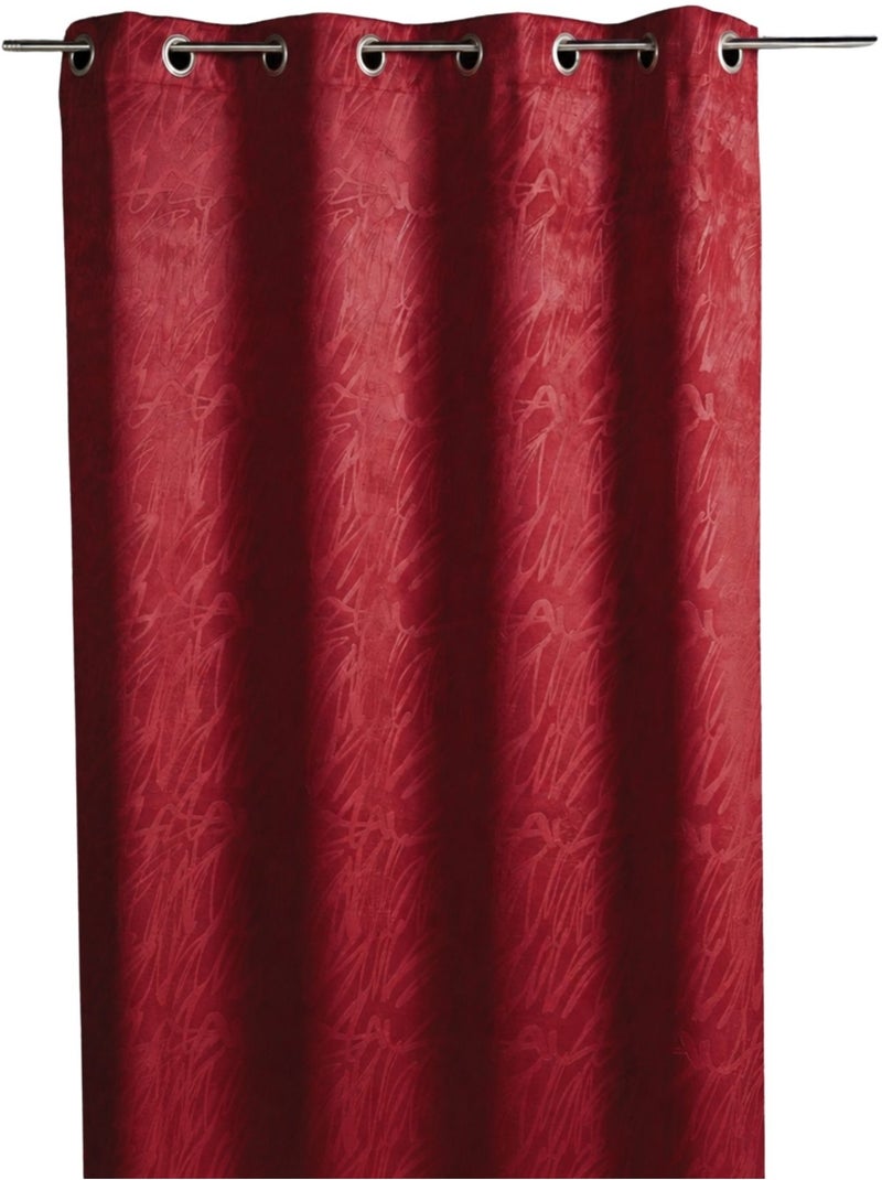 Rideau obscurcissant frappé Rouge - Kiabi