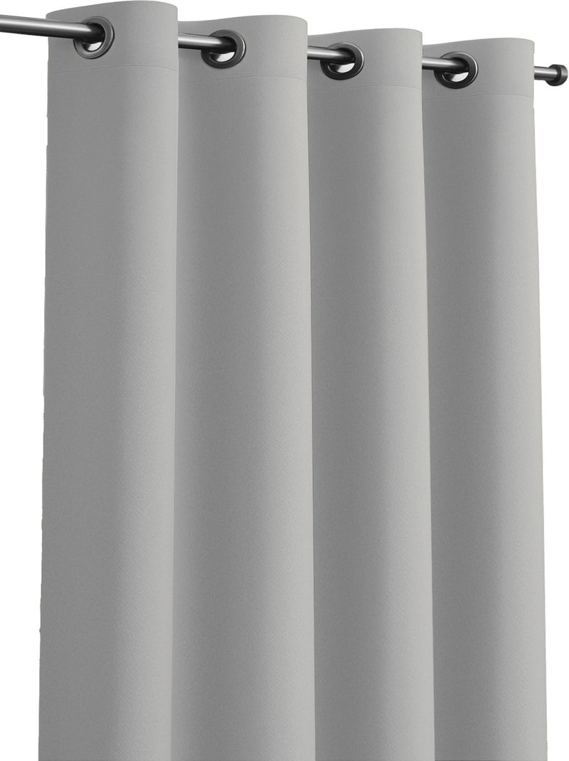Rideau obscurcissant uni avec 8 œillets - 135x240 cm - Gris perle Gris perle - Kiabi