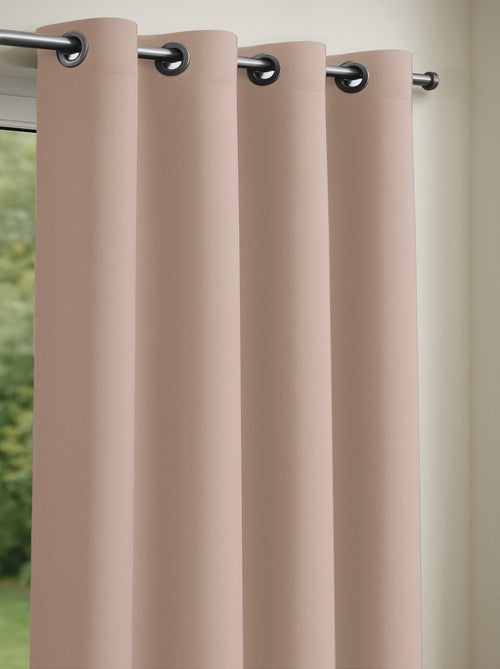 Rideau obscurcissant uni avec 8 œillets - 135x240 cm - Rose poudré - Kiabi