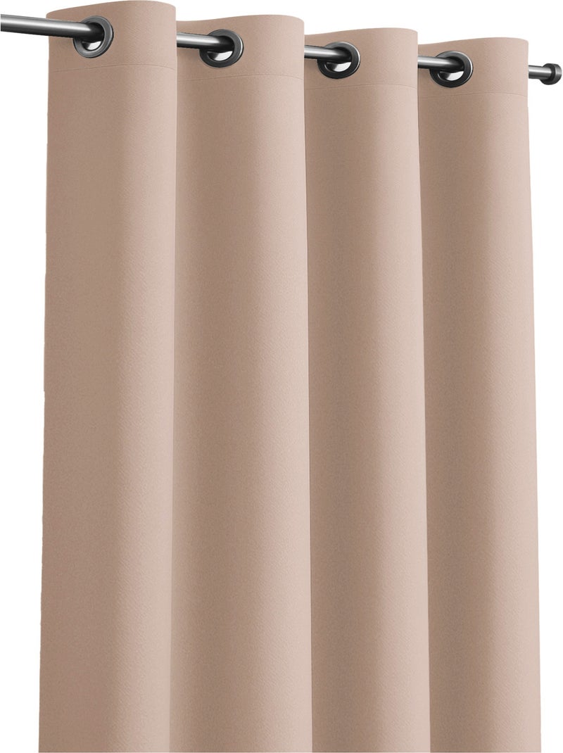 Rideau obscurcissant uni avec 8 œillets - 135x240 cm - Rose poudré Rose pâle - Kiabi