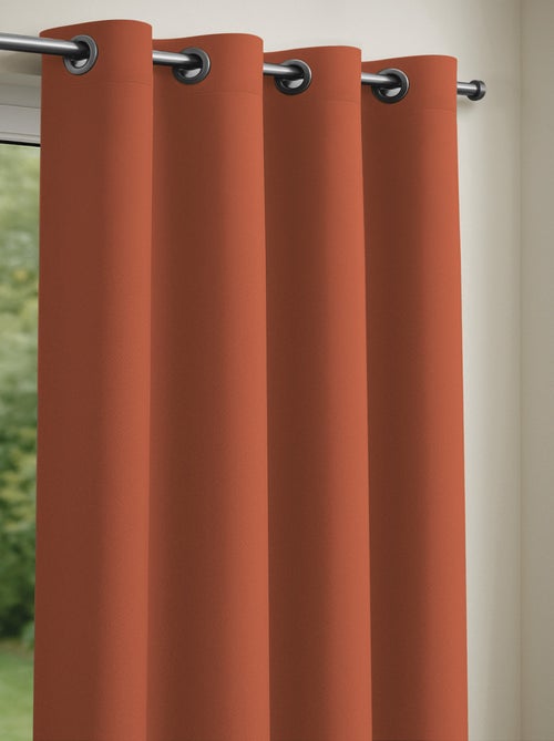 Rideau obscurcissant uni avec 8 œillets - 135x240 cm - Terracotta - Kiabi