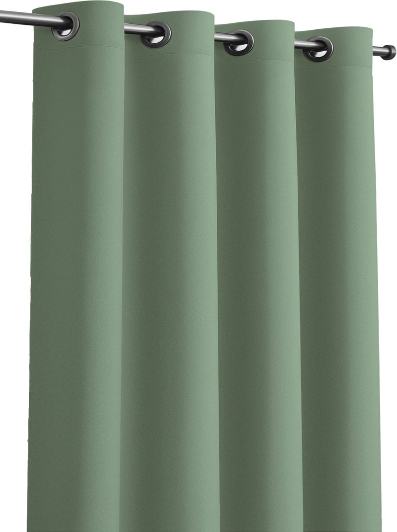 Rideau obscurcissant uni avec 8 œillets - 135x240 cm - Vert tilleul Vert tilleul - Kiabi