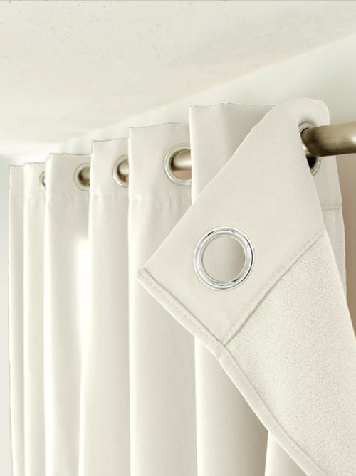Rideau occultant 135x240 Thermique verso polaire ecru - Kiabi Rideau occultant 135x240 Thermique verso polaire ecru - Kiabi