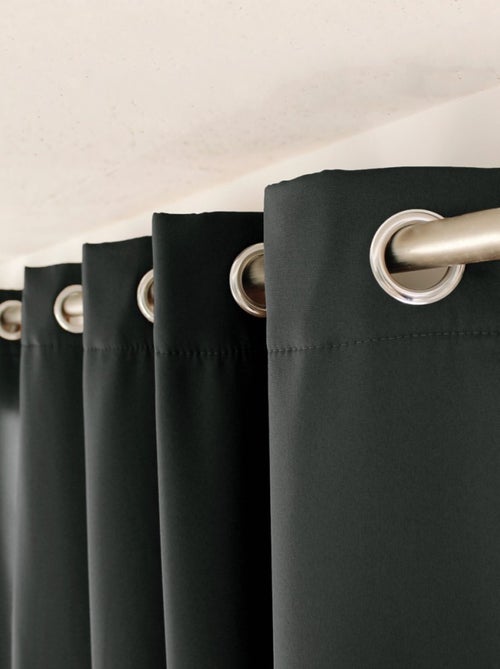 Rideau occultant 135x240 Thermique verso polaire gris foncé - Kiabi