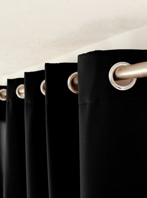 Rideau occultant 135x240 Thermique verso polaire noir - Kiabi