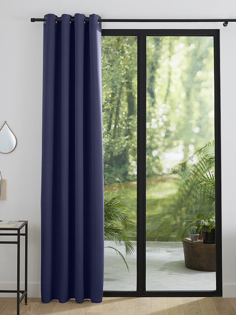 Rideau occultant 140 x 260 cm - Marine - 1 Panneau occultant 140 x 260 cm Bleu foncé - Kiabi