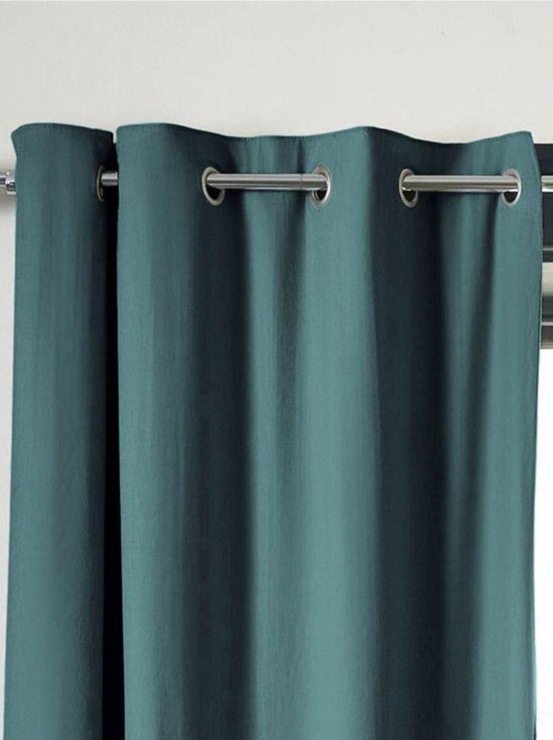 Rideau Occultant 280x260 cm Doublure polaire Bleu canard - Kiabi