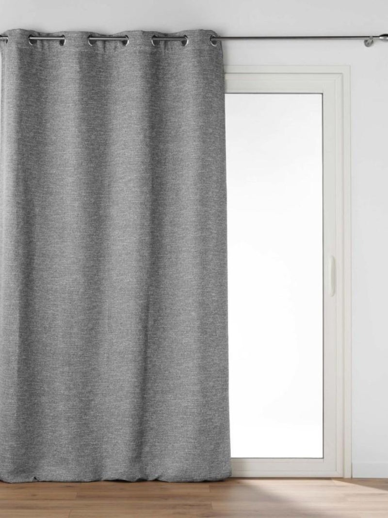 Rideau occultant 8 œillets 140x240 DUSKY Anthracite Gris - Kiabi