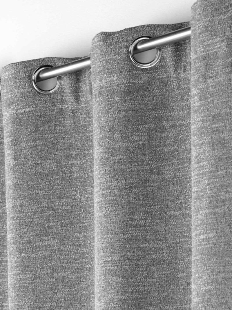 Rideau occultant 8 œillets 140x240 DUSKY Anthracite Gris - Kiabi