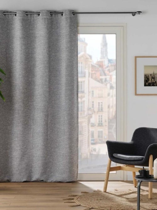 Rideau occultant 8 œillets 140x240 DUSKY Anthracite - Kiabi
