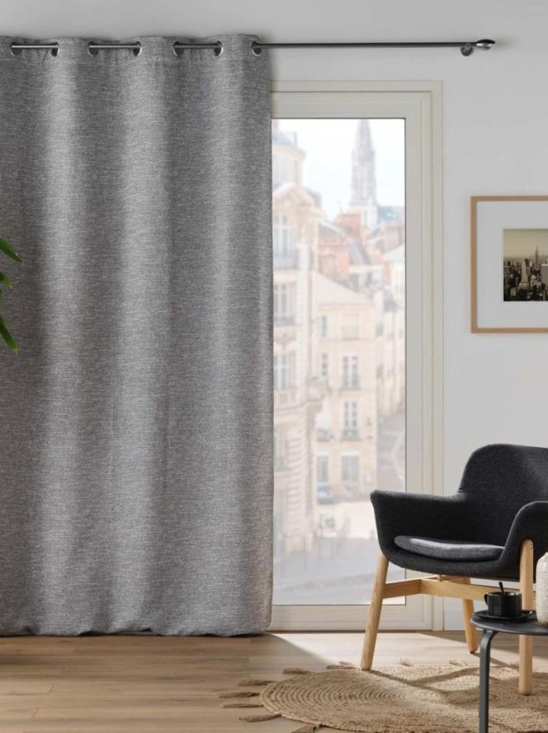 Rideau occultant 8 œillets 140x240 DUSKY Anthracite Gris - Kiabi