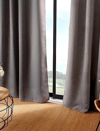 Rideau occultant à motifs tons sur tons 8 oeillets