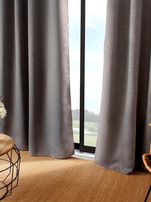 Rideau occultant à motifs tons sur tons 8 oeillets - Kiabi