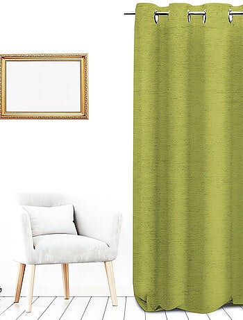 Rideau occultant à oeillets 135x250 cm FLASH 2 vert citron, par Soleil d'Ocre