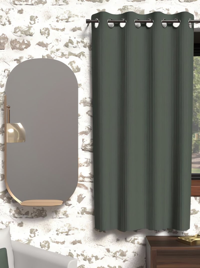 Rideau occultant à oeillets BOHEME, par Soleil d'Ocre Vert kaki - Kiabi