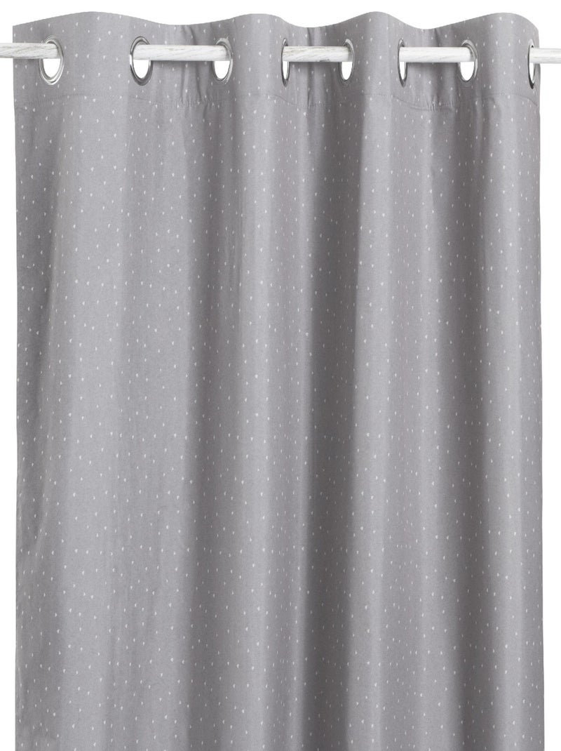 Rideau Occultant à Oeillets Motif Triangles Gris clair - Kiabi