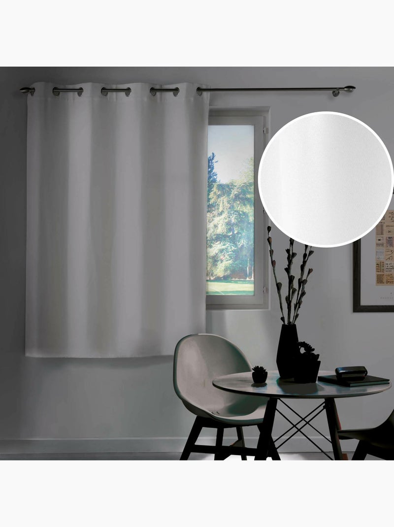 Rideau occultant à œillets – petite hauteur - chinéa Blanc - Kiabi