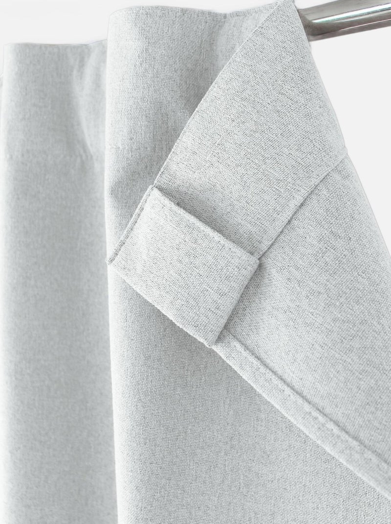Rideau occultant aspect chambray Blanc - Kiabi
