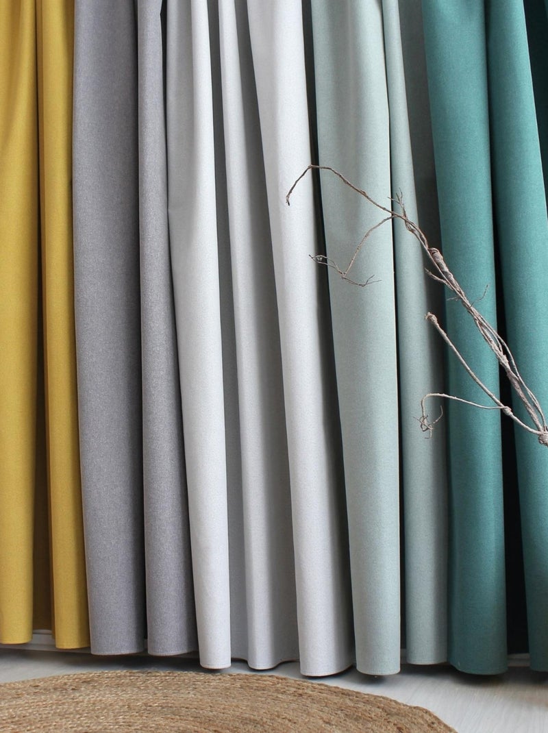 Rideau occultant aspect chambray Blanc - Kiabi