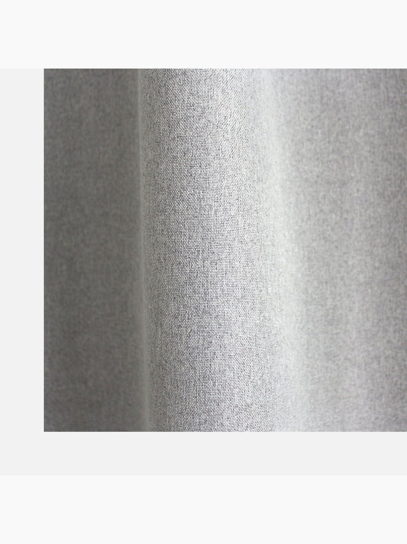Rideau occultant aspect chambray Gris - Kiabi