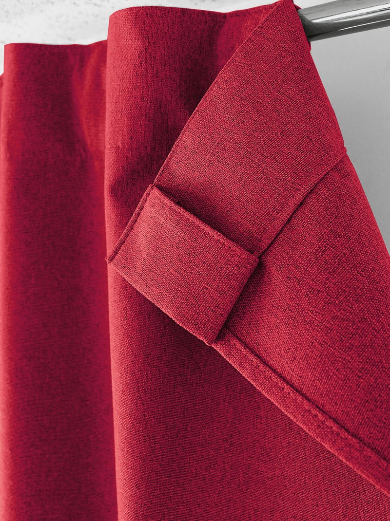 Rideau occultant aspect chambray Rouge - Kiabi