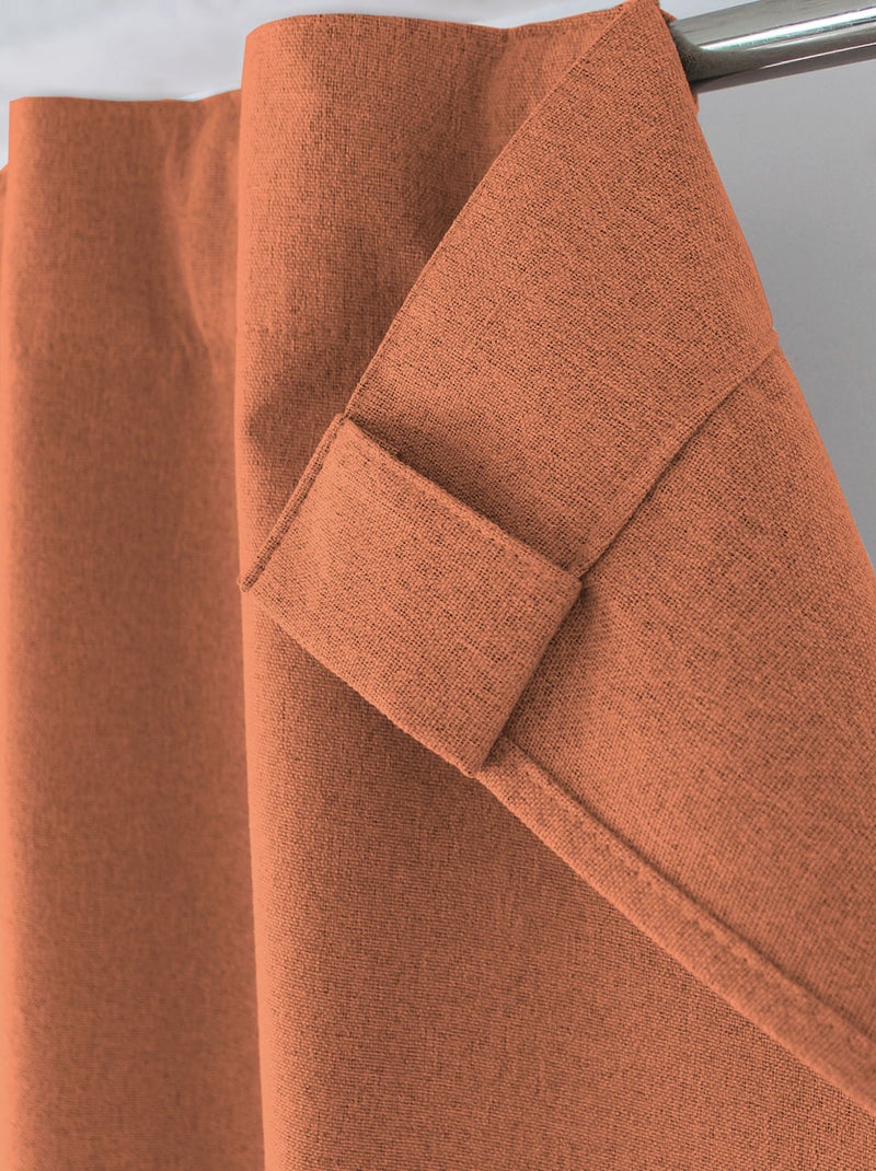 Rideau occultant aspect chambray Terracotta - Kiabi