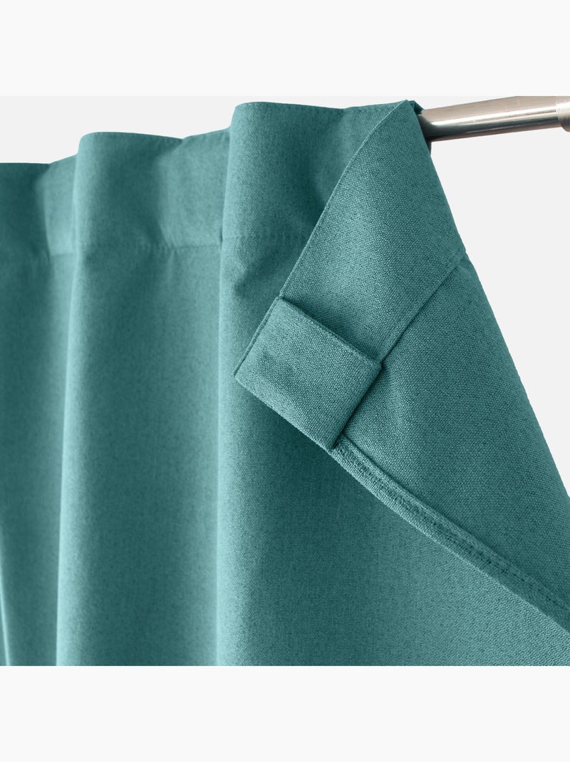 Rideau occultant aspect chambray Vert émeraude - Kiabi
