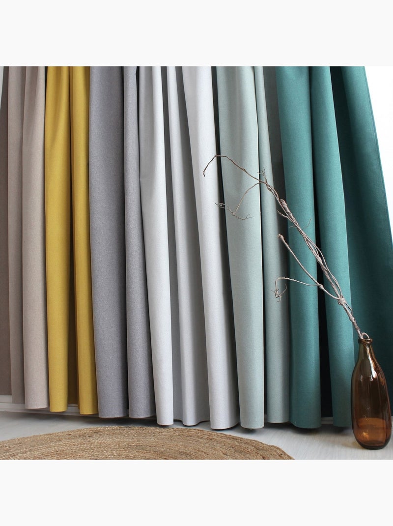Rideau occultant aspect chambray Vert émeraude - Kiabi
