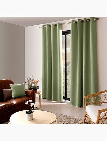 Rideau occultant fil noir avec 8 œillets