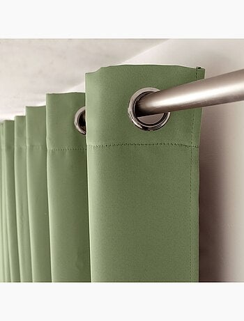 Rideau occultant fil noir avec 8 œillets