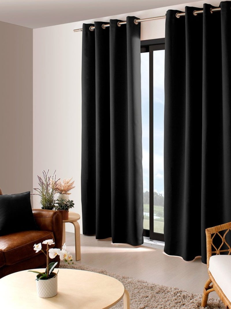 Rideau occultant Basic Noir - Kiabi